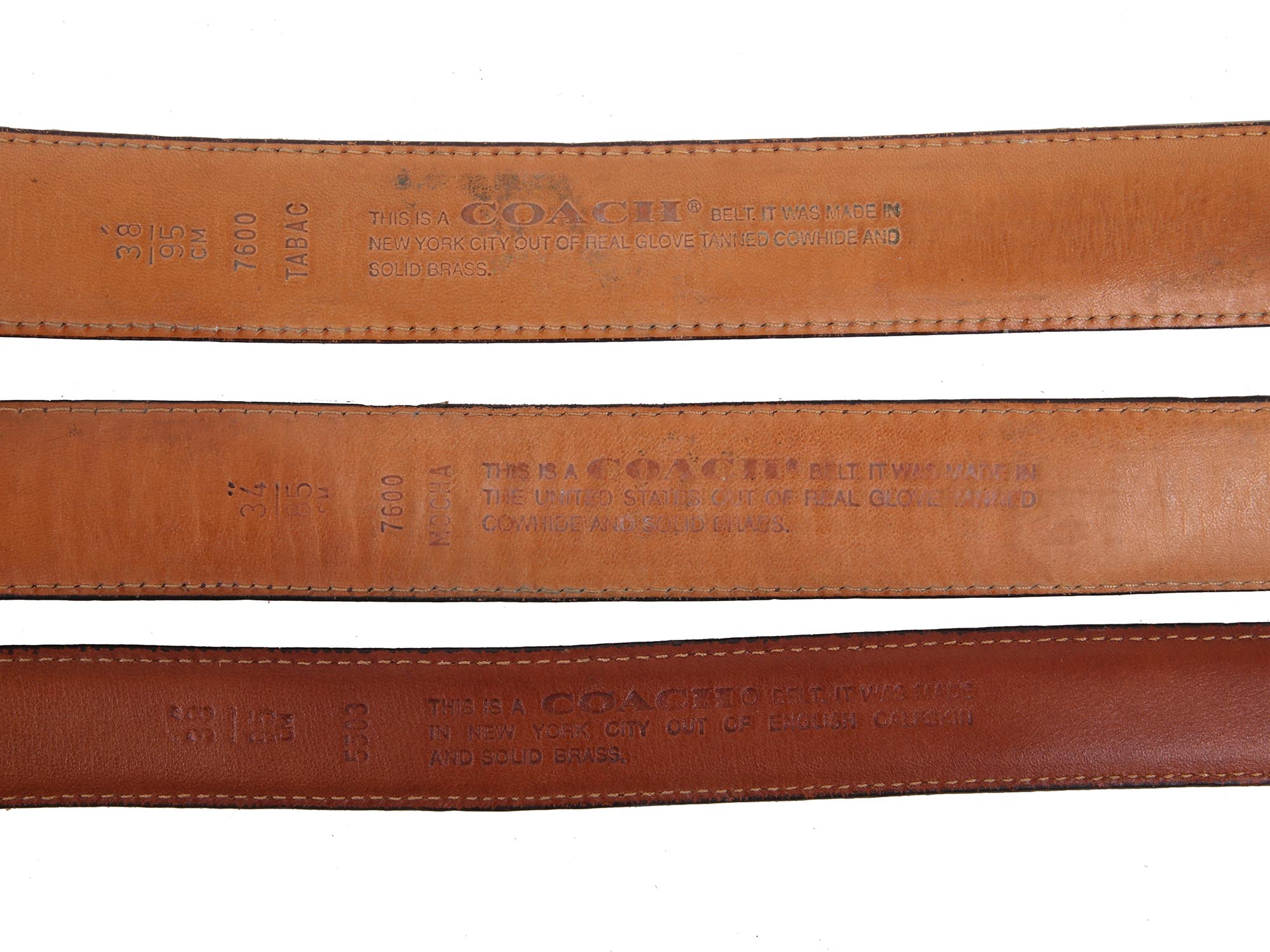 LEATHER BELTS THREE BY COACH ONE BY BRIGHTON PIC-3
